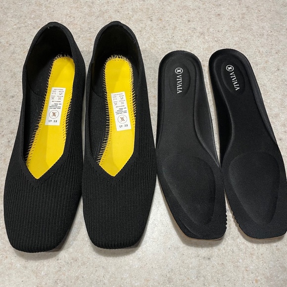 VIVAIA Margot Square Toe V Cut Flats (Margot 2.0) Knit Comfort Ballet US11/EU43 - Picture 8 of 12